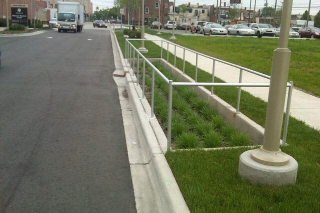 road with grass